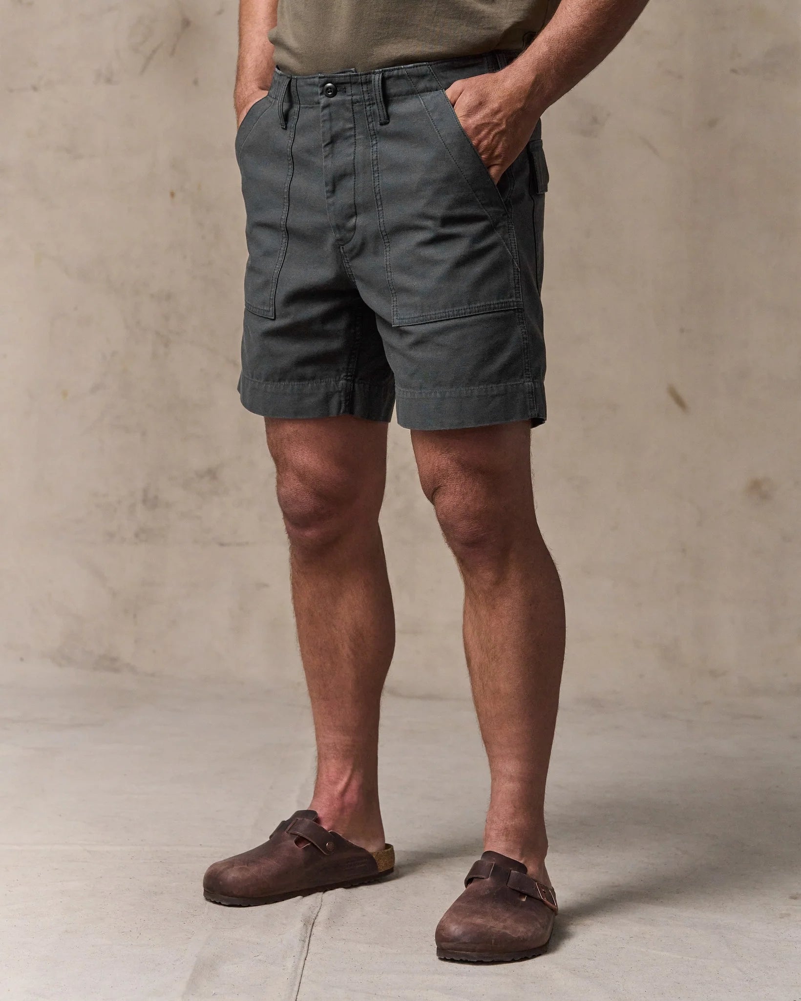 Field Supply Shorts Washed Faded Black - MILWORKS
