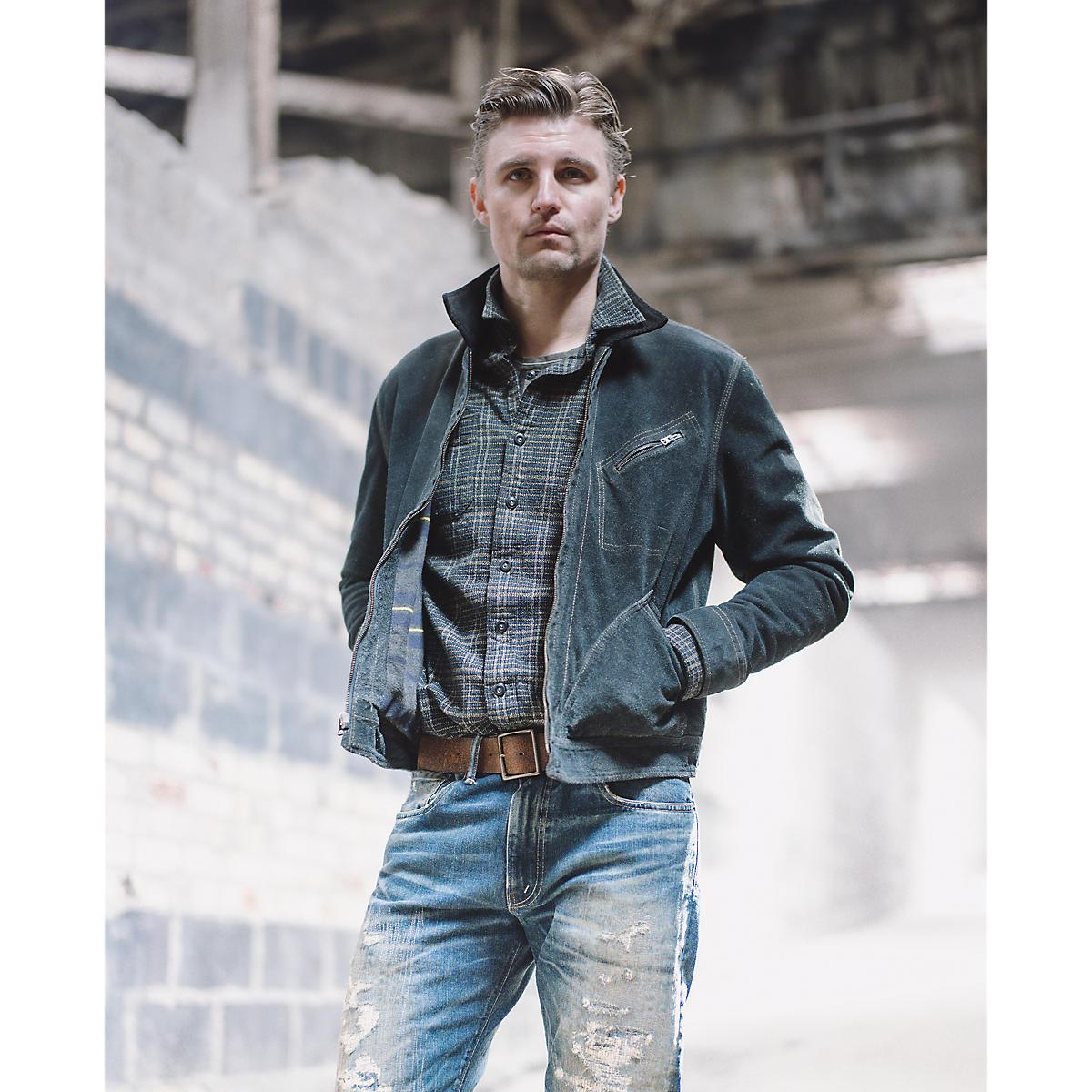 Indigo Roughout Suede Jacket - MILWORKS