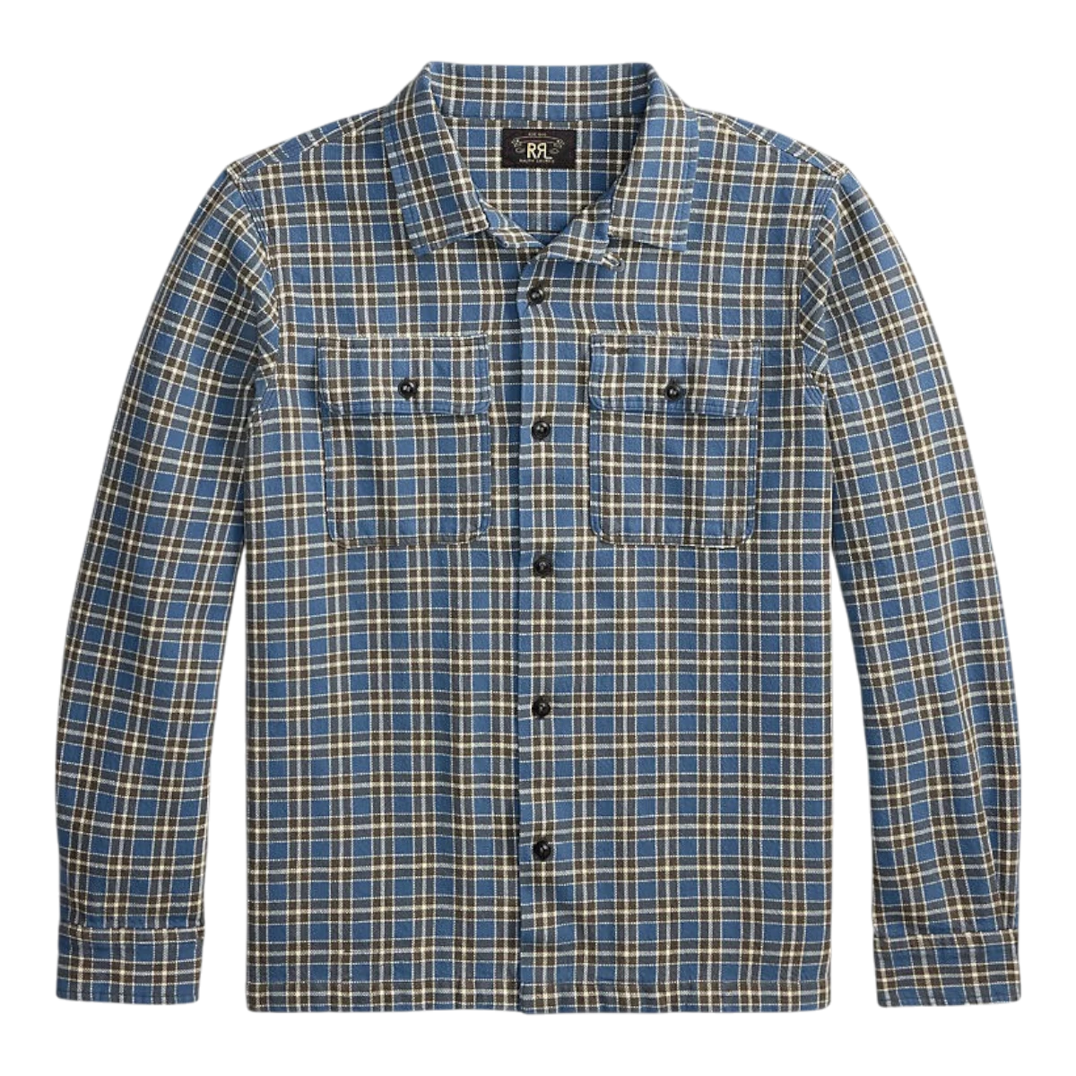 rrl dress shirt Ralph Lauren Men's Plaid Twill Camp Modest Graduation Dress Ideas fitting shirt made with puffed Color:Green Black Jasper