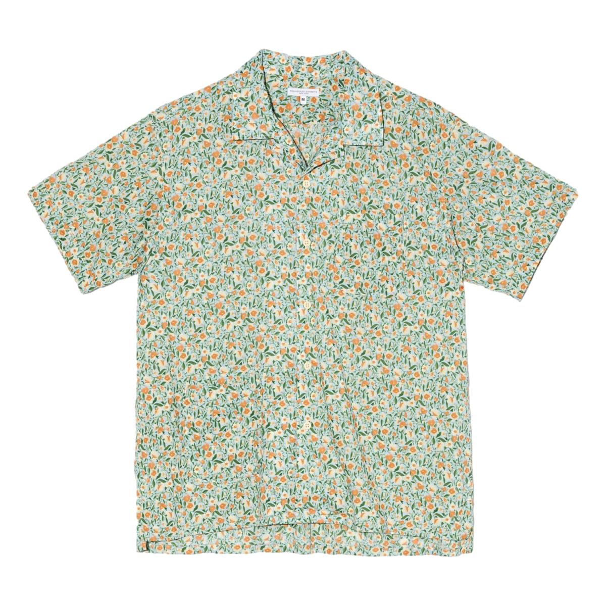 Camp Shirt Blue Small Floral Cotton Lawn - MILWORKS
