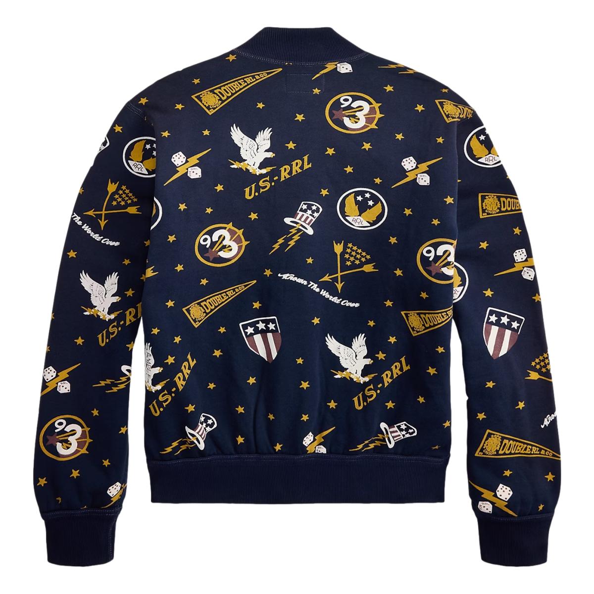 RRL Fleece Graphic Jacket Navy Multi - Milworks