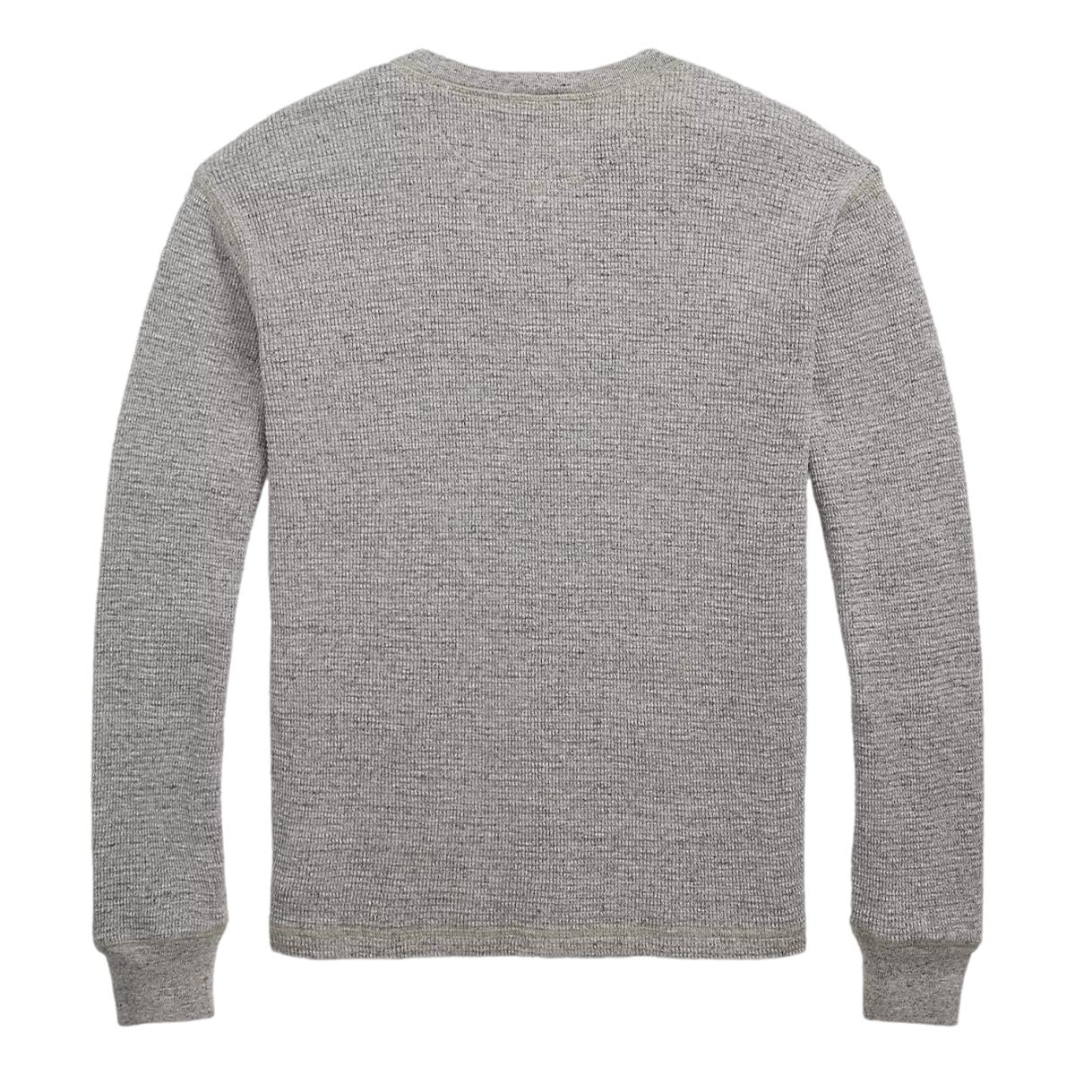 RRL Garment-Dyed Waffle-Knit Henley Grey Heather- MILWORKS