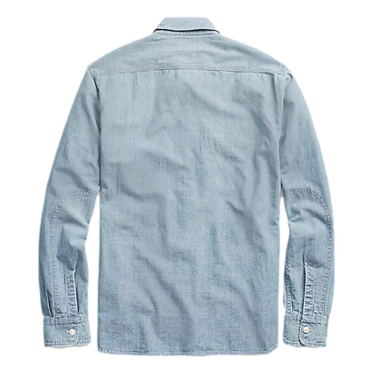 RRL Indigo Chambray Workshirt Medium Wash - MILWORKS
