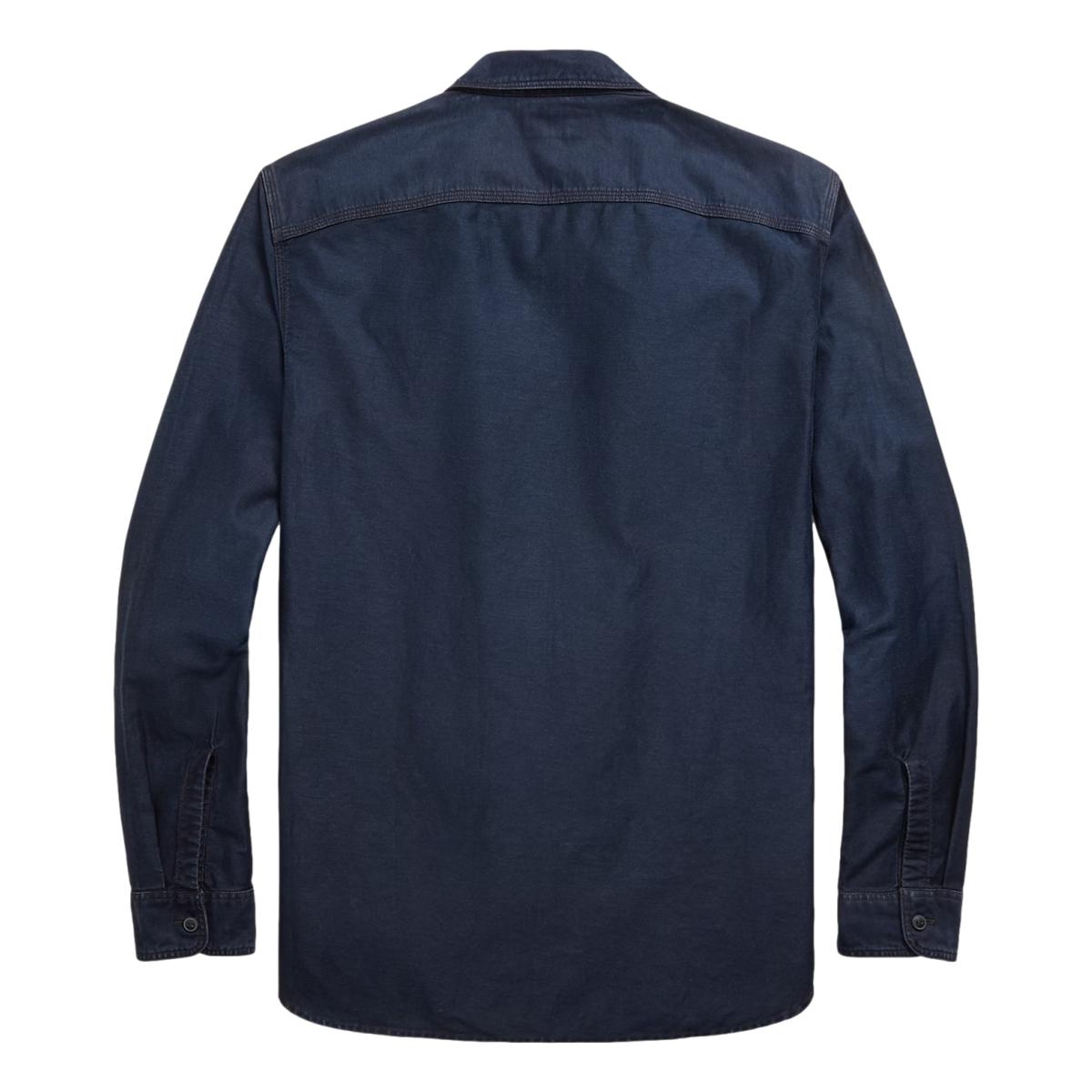 RRL Indigo Cotton-Linen Sateen Workshirt- MILWORKS