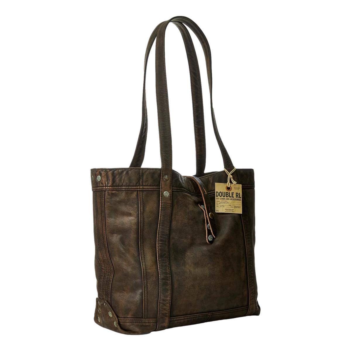 Leather Tote Black Over Brown - Leather Bag