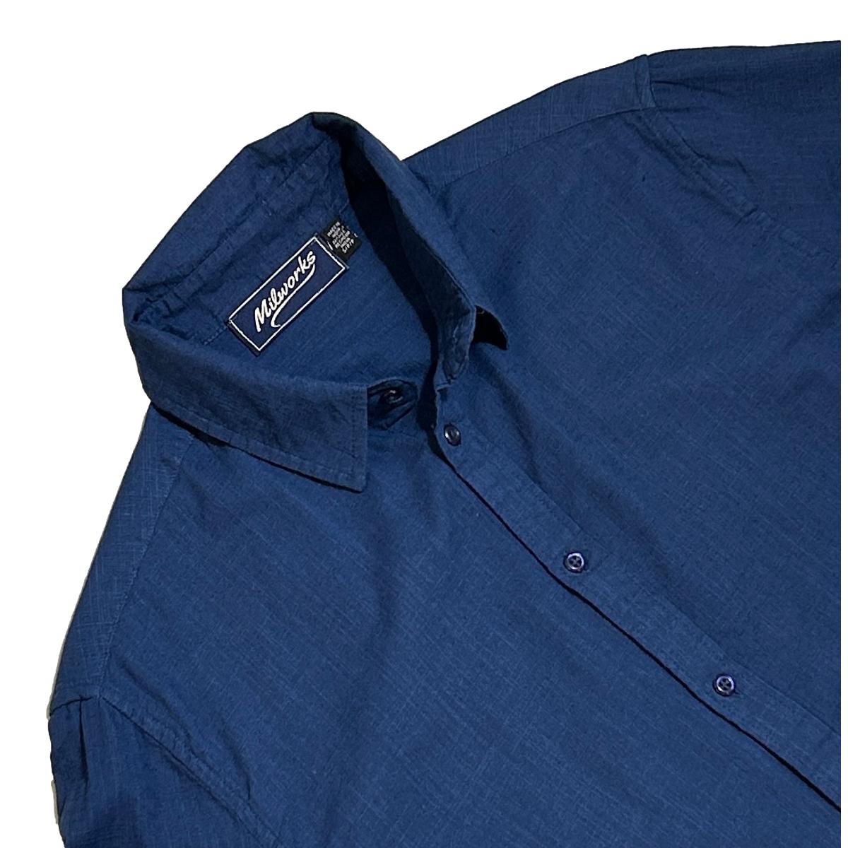 Long Sleeve Linen Shirt Navy