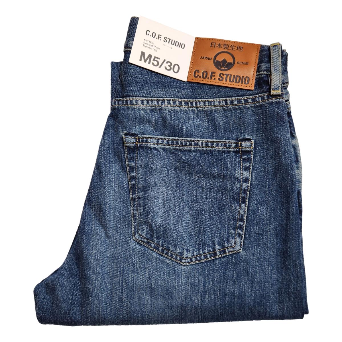 M5 Relaxed Tapered 13oz Kuroki Selvedge Dark Worn - MILWORKS
