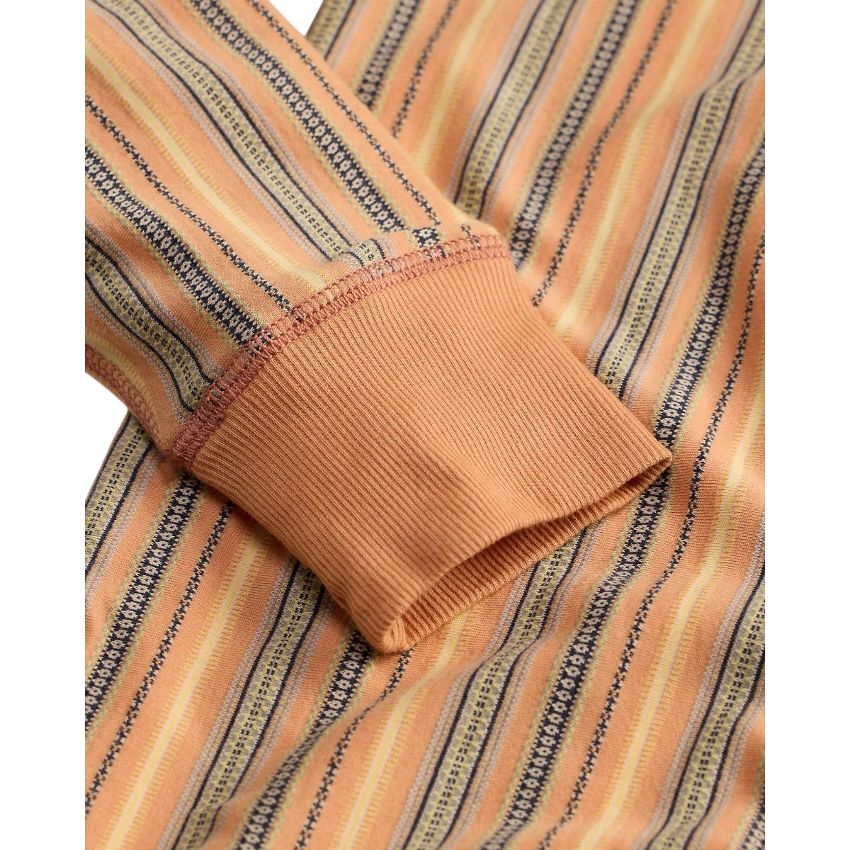RRL Striped Jacquard Henley Shirt Navy Multi MILWORKS