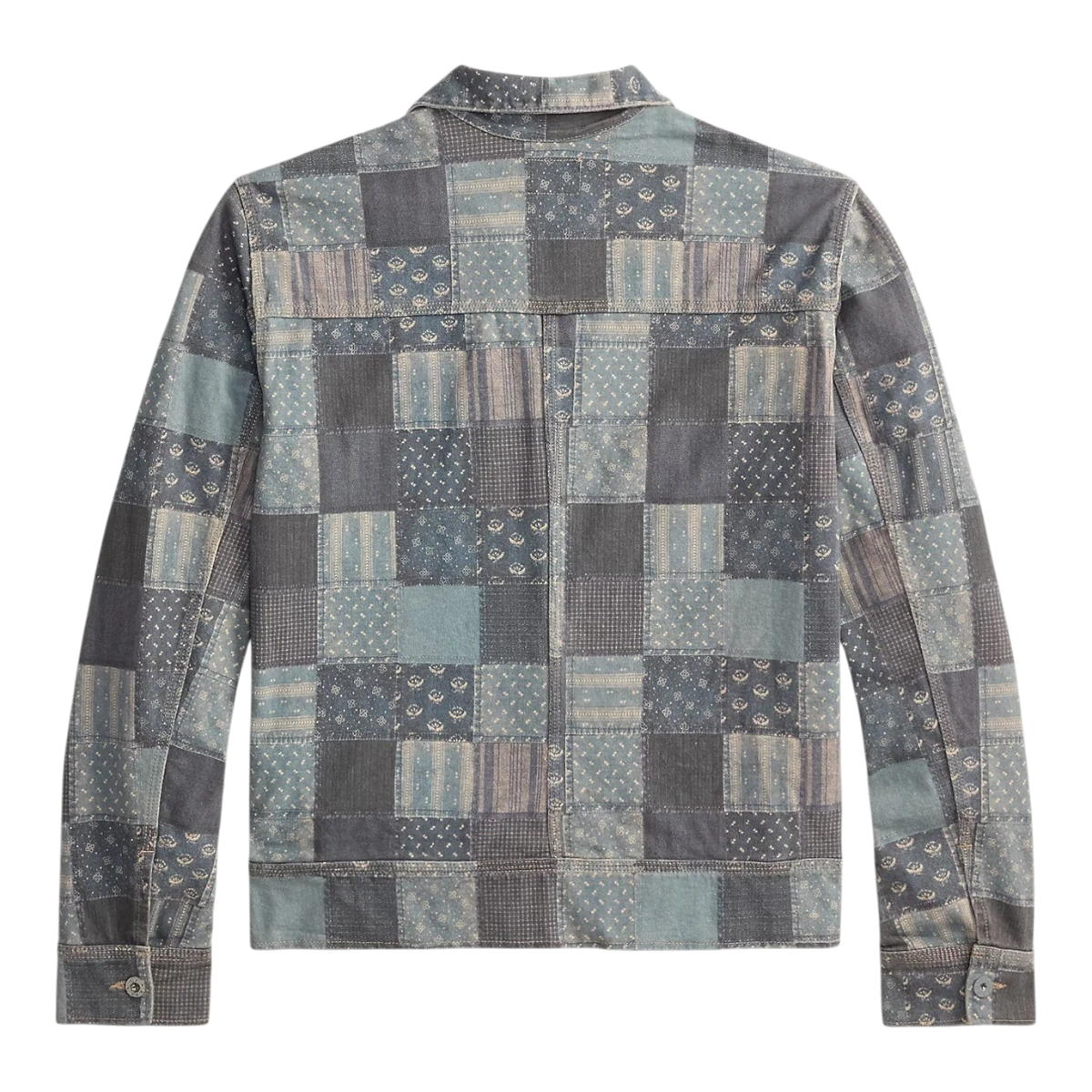 RRL Patchwork-Print Jersey Jacket Navy Multi - MILWORKS