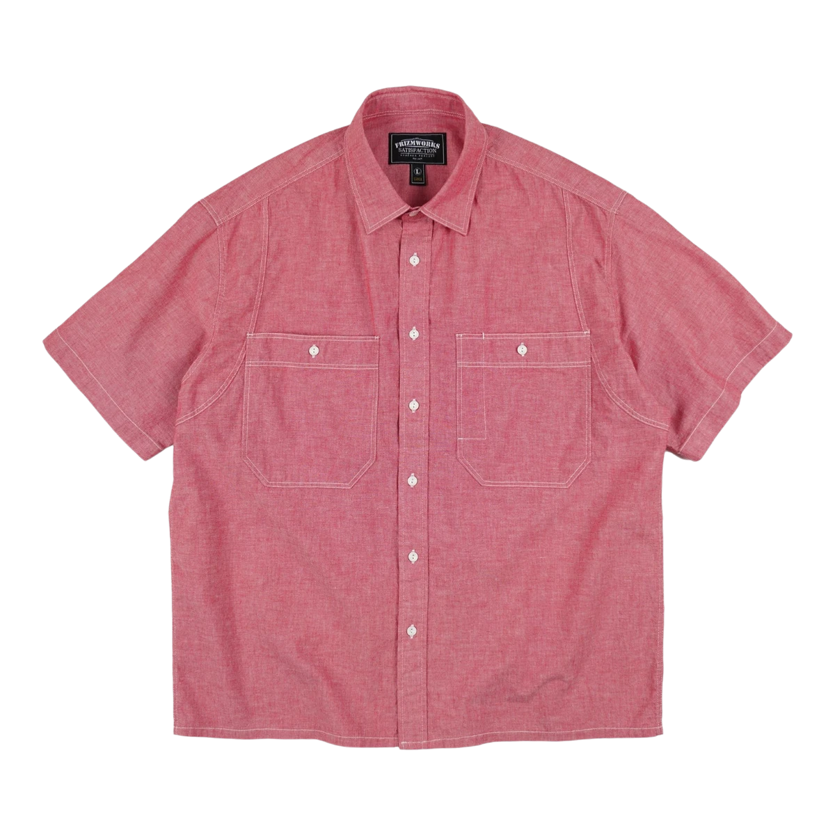 Chambray Big Pocket Shirt Red