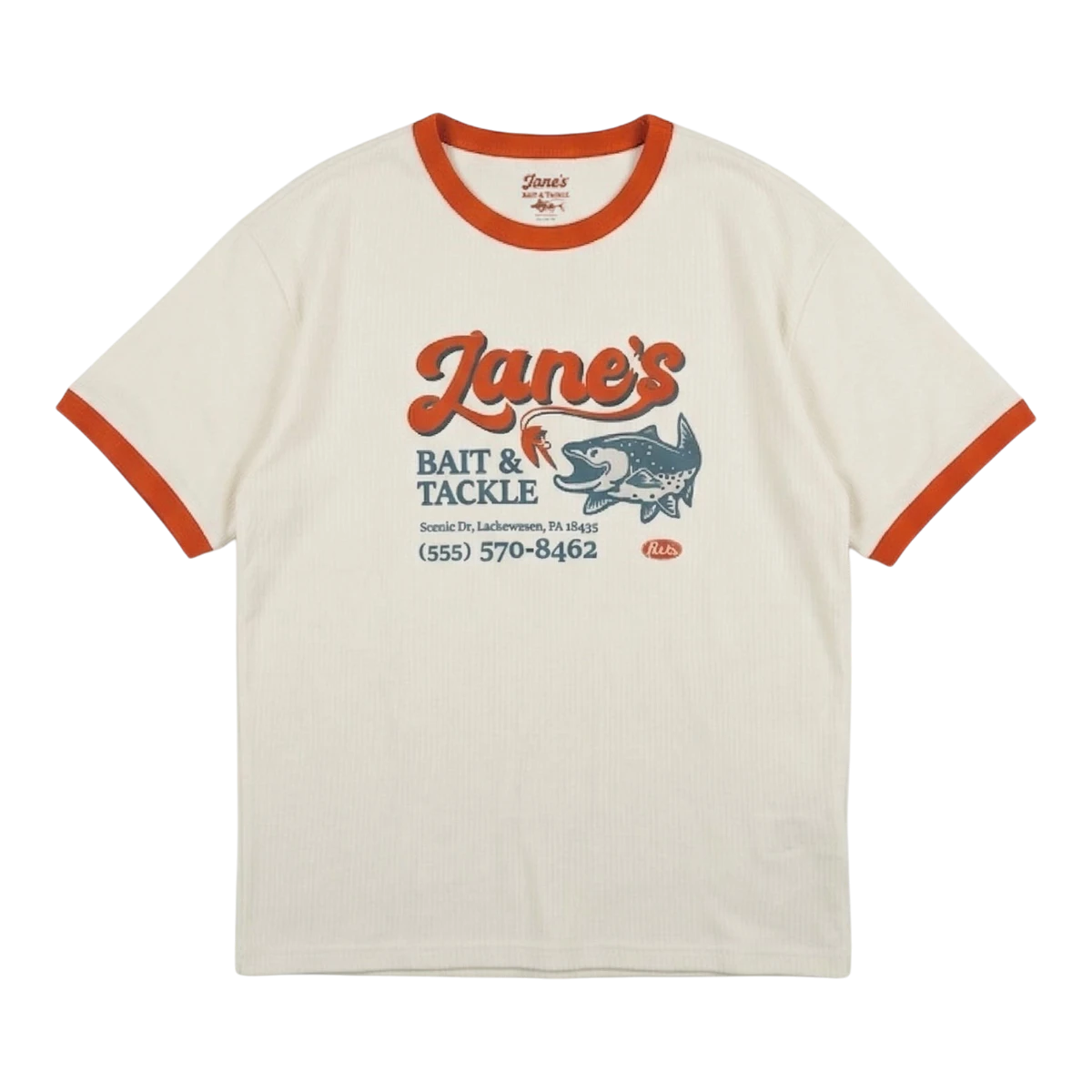 Zane's Bait & Tackle Ringer Tee Ivory - MILWORKS