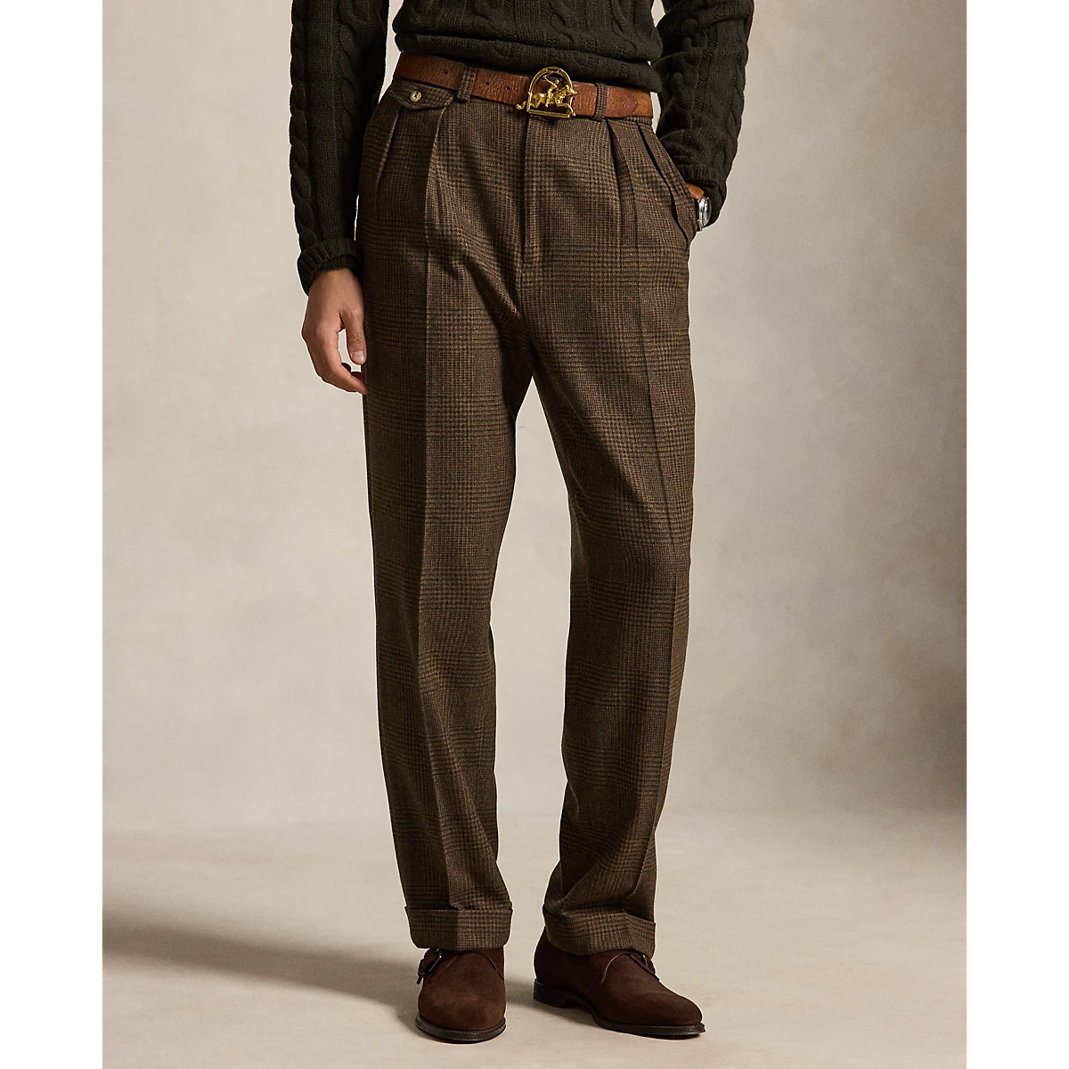 Whitman Relaxed Fit Honey Brown Glen Plaid - MILWORKS