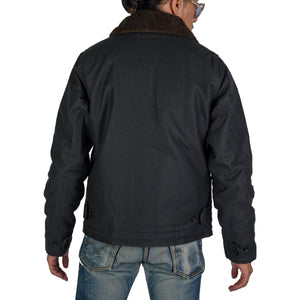 Oiled Whipcord N1 Deck Jacket Black - Jean Jacket