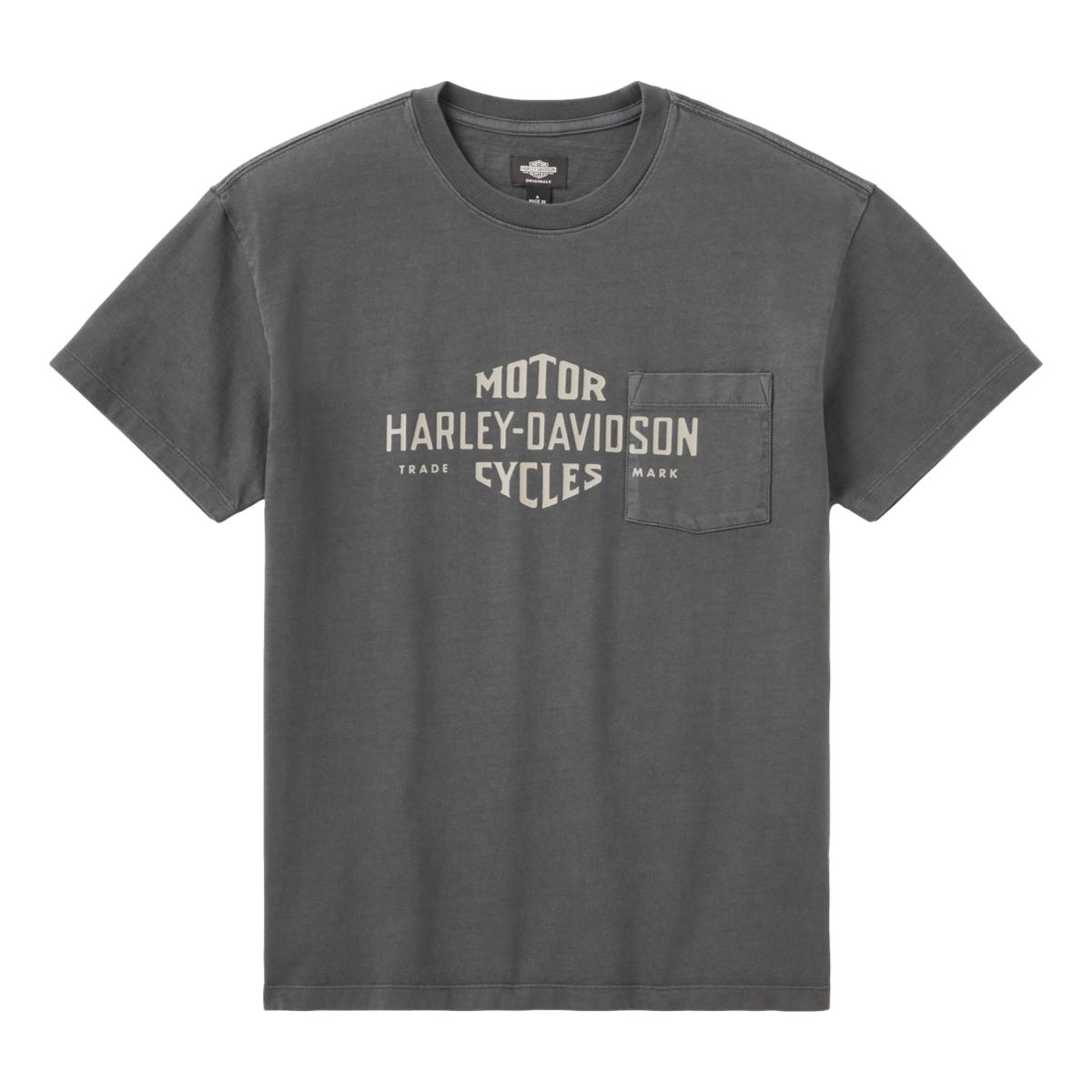 試着のみダルクスポーツ×Harley-Davidson ダメージTシャツ M Harley-Davidson Originals Standard Issue Pocket T-shirt Wash Black