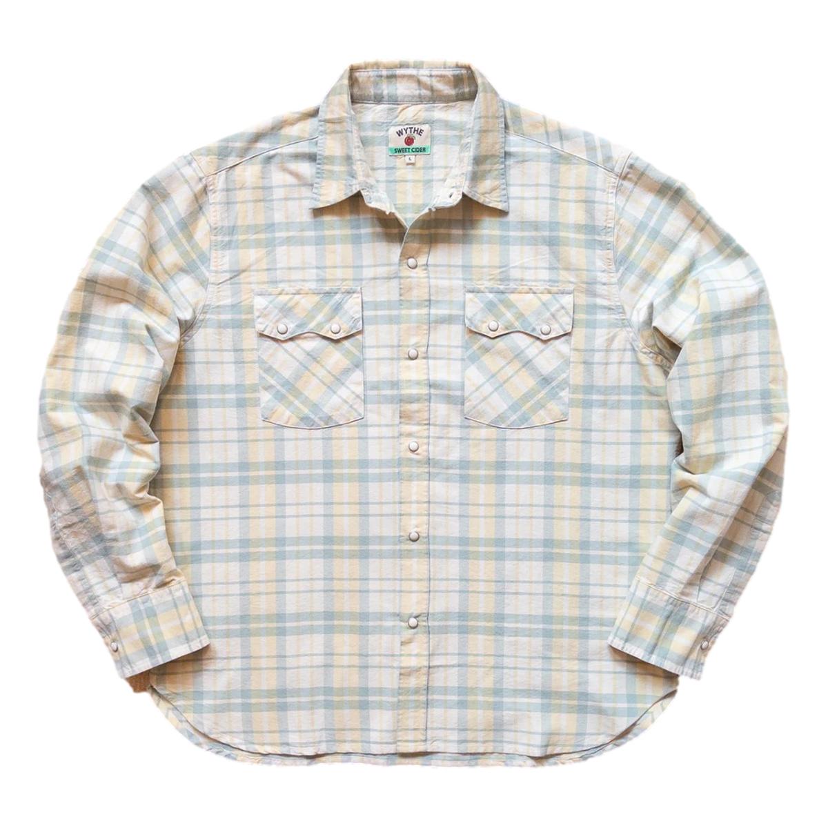 Oxford Cloth Pearlsnap Shirt Sage Sunflower Plaid
