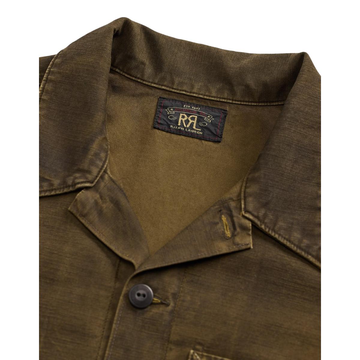 RRL Reverse-Sateen Overshirt Washed Brown - MILWORKS