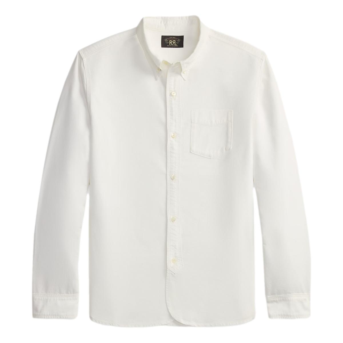 【RRL】ツイルワークシャツ ホワイト Lサイズ RRL Selvedge-Detailed Oxford Workshirt White - MILWORKS