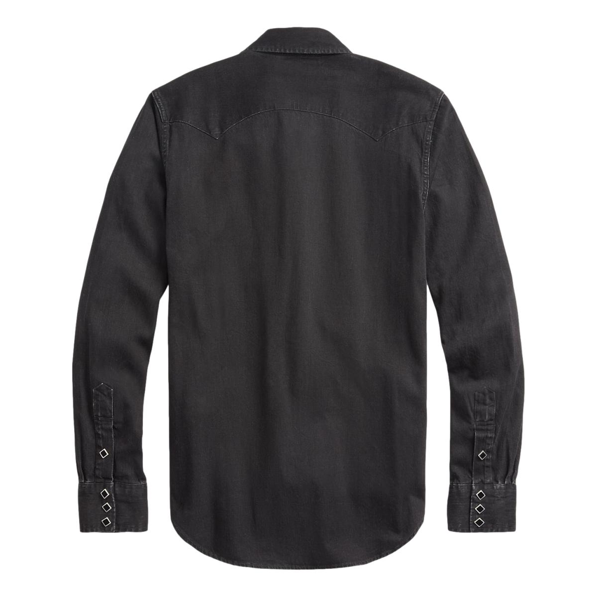 RRL Slim Fit Denim Western Shirt Black - MILWORKS