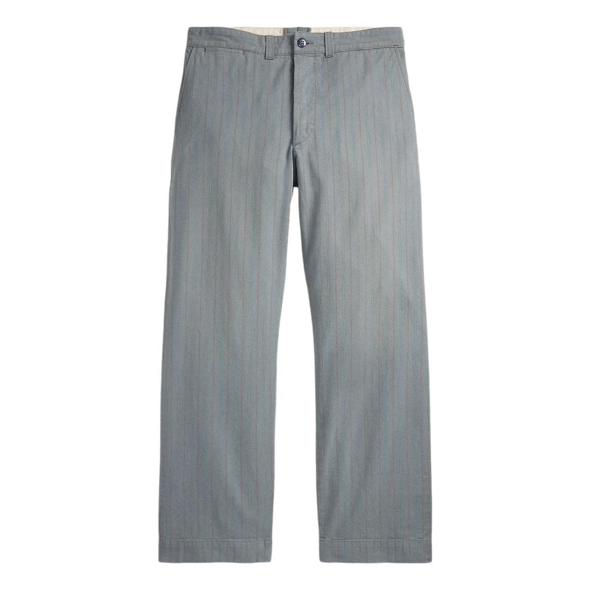 RRL Striped Woven Field Pant Faded Navy Stripe - MILWORKS