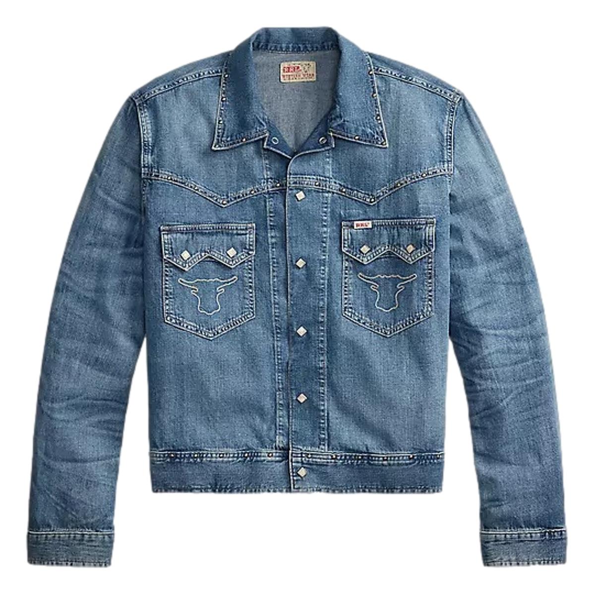 RRL Studded Indigo Denim Jacket Dillon Wash- MILWORKS