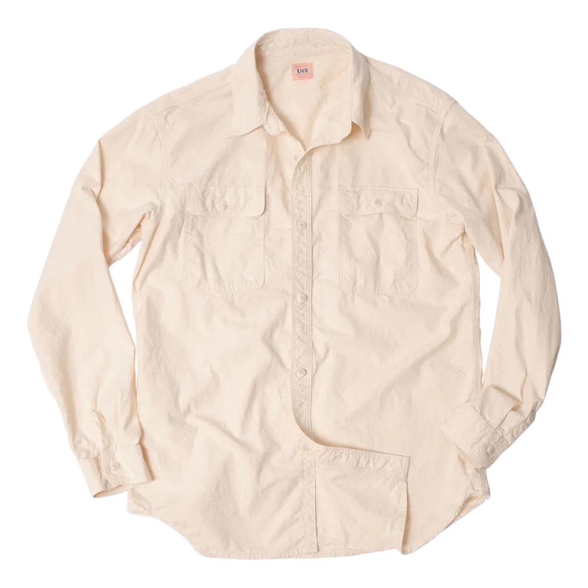 UES Triple Stitch Work Shirt Off WhiteMILWORKS