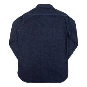 10oz Selvedge Denim Work Shirt Indigo Overdyed Blue -