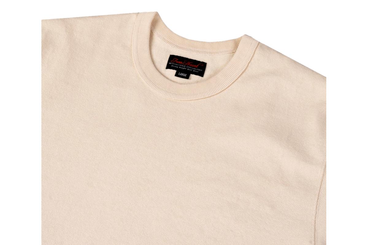 11oz Cotton Knit Crew Neck T-Shirt Cream - T-shirt