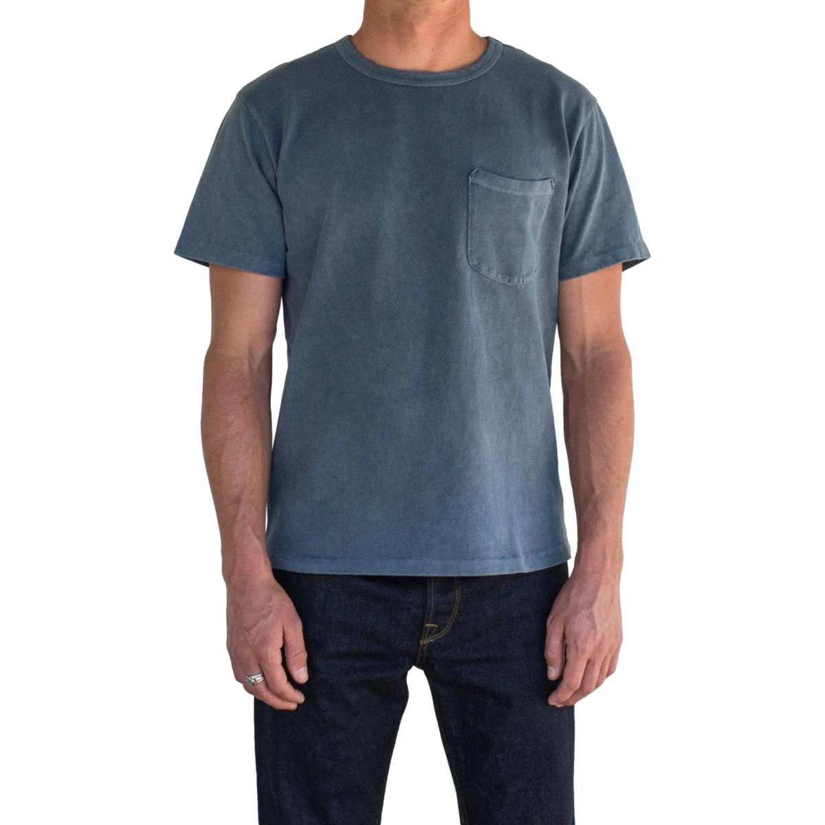13 Ounce Pocket T-Shirt Faded Blue - T Shirt