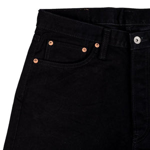 14oz Selvedge Denim Medium High Rise Tapered Jeans Black