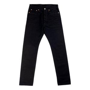 14oz Selvedge Denim Medium High Rise Tapered Jeans Black