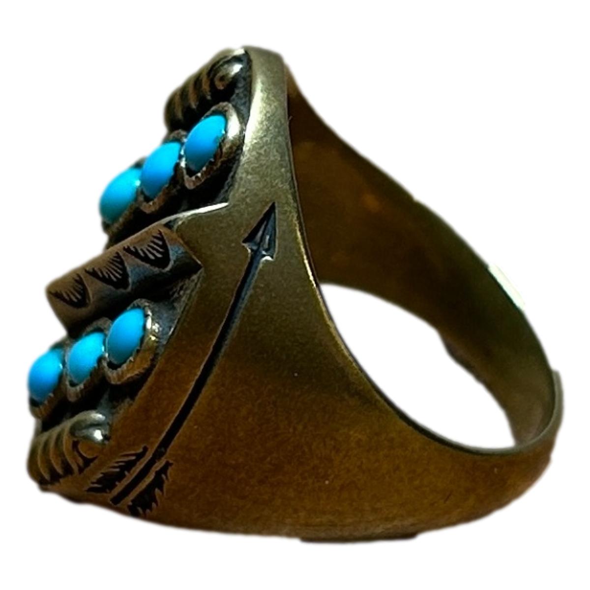 Southwestern Ring Brass &amp; Turquoise