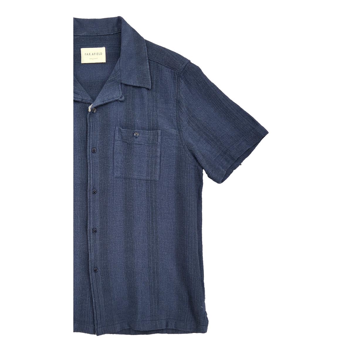 Selleck Shirt Dobby Stripe Blue Navy