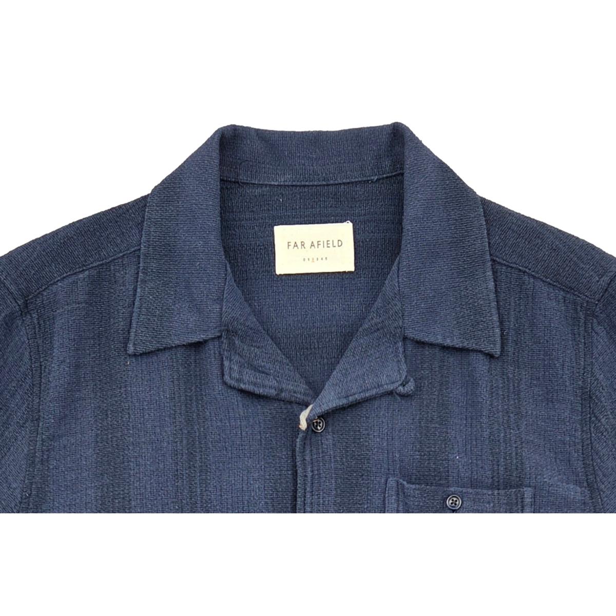 Selleck Shirt Dobby Stripe Blue Navy