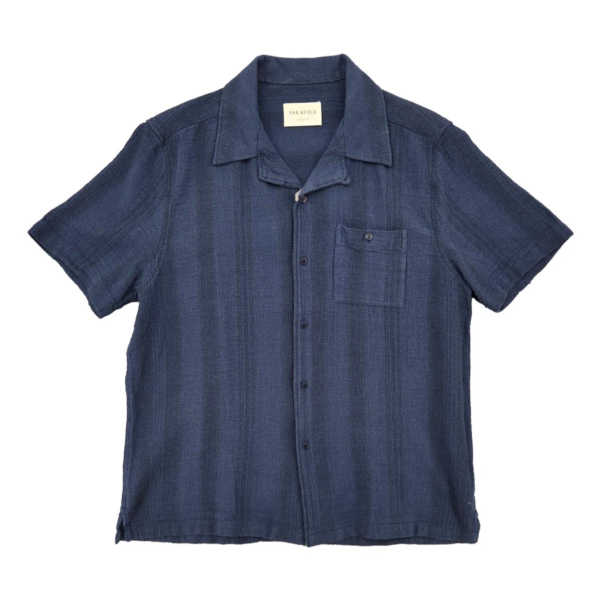 Selleck Shirt Dobby Stripe Blue Navy