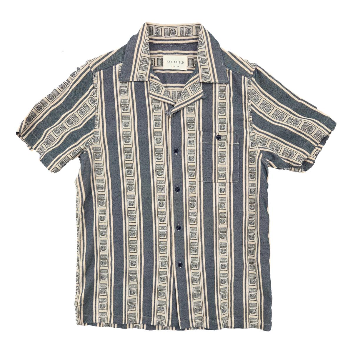 Selleck Shirt Stereo Stripe Blue Sand