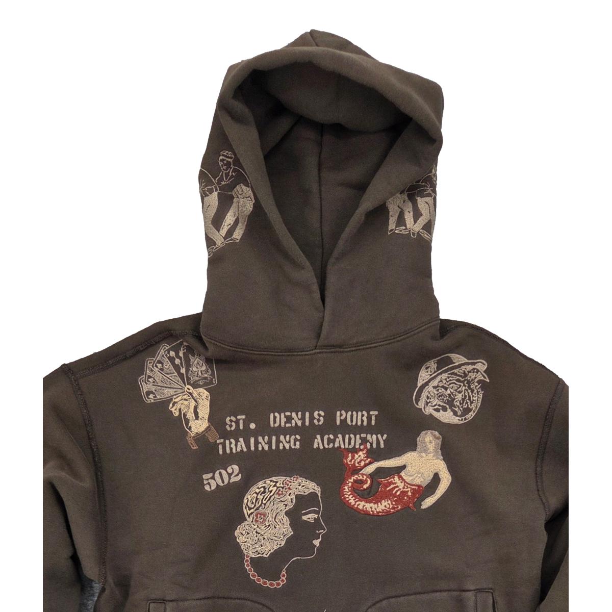 Duffle Hoodie Olive Brown