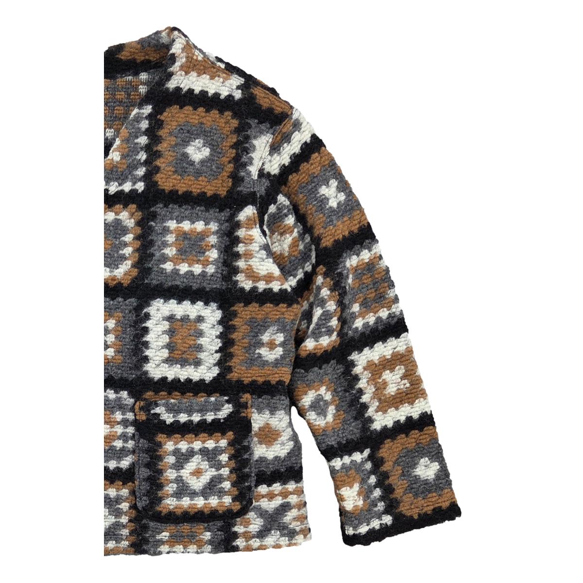 Knit Cardigan Wool Blend Chenille