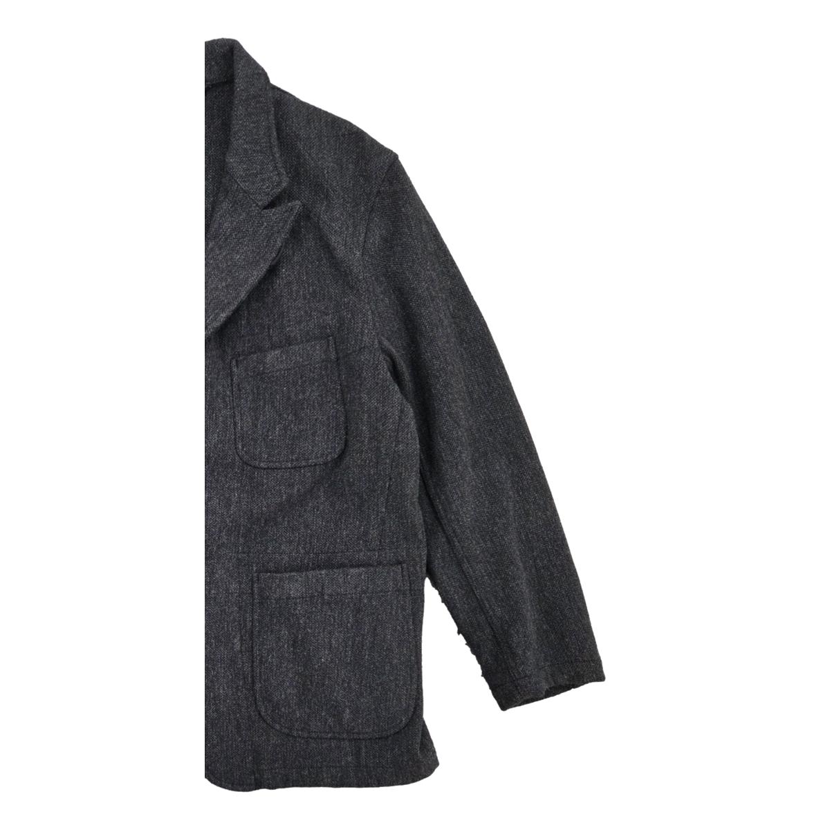 Bedford Jacket Charcoal Wool Poly Heavy Tweed