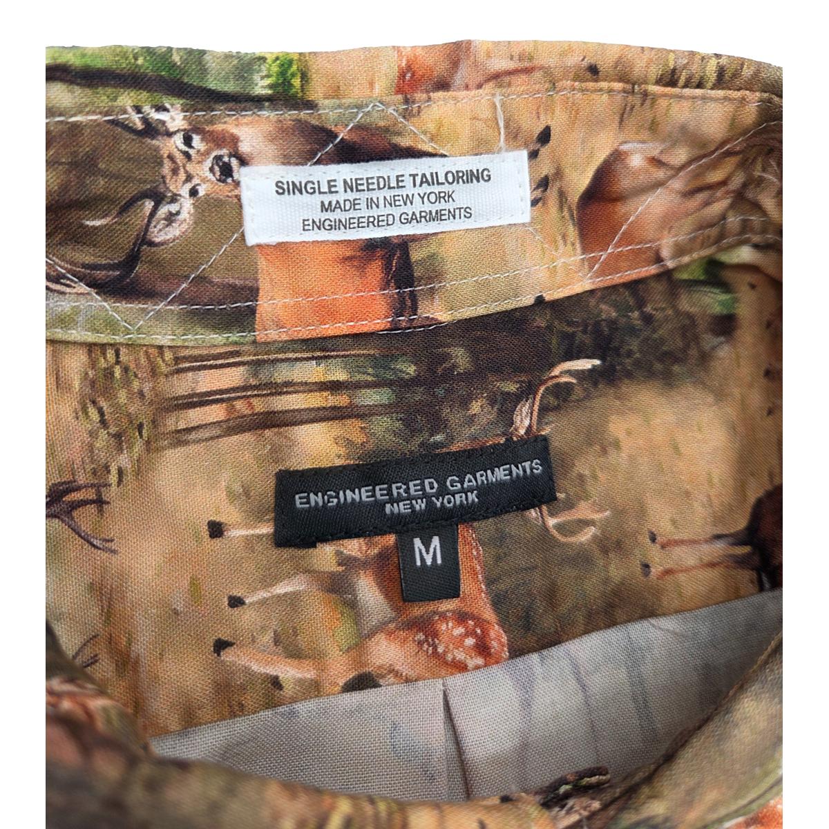 19 Century BD Shirt Brown Cotton Deer Print