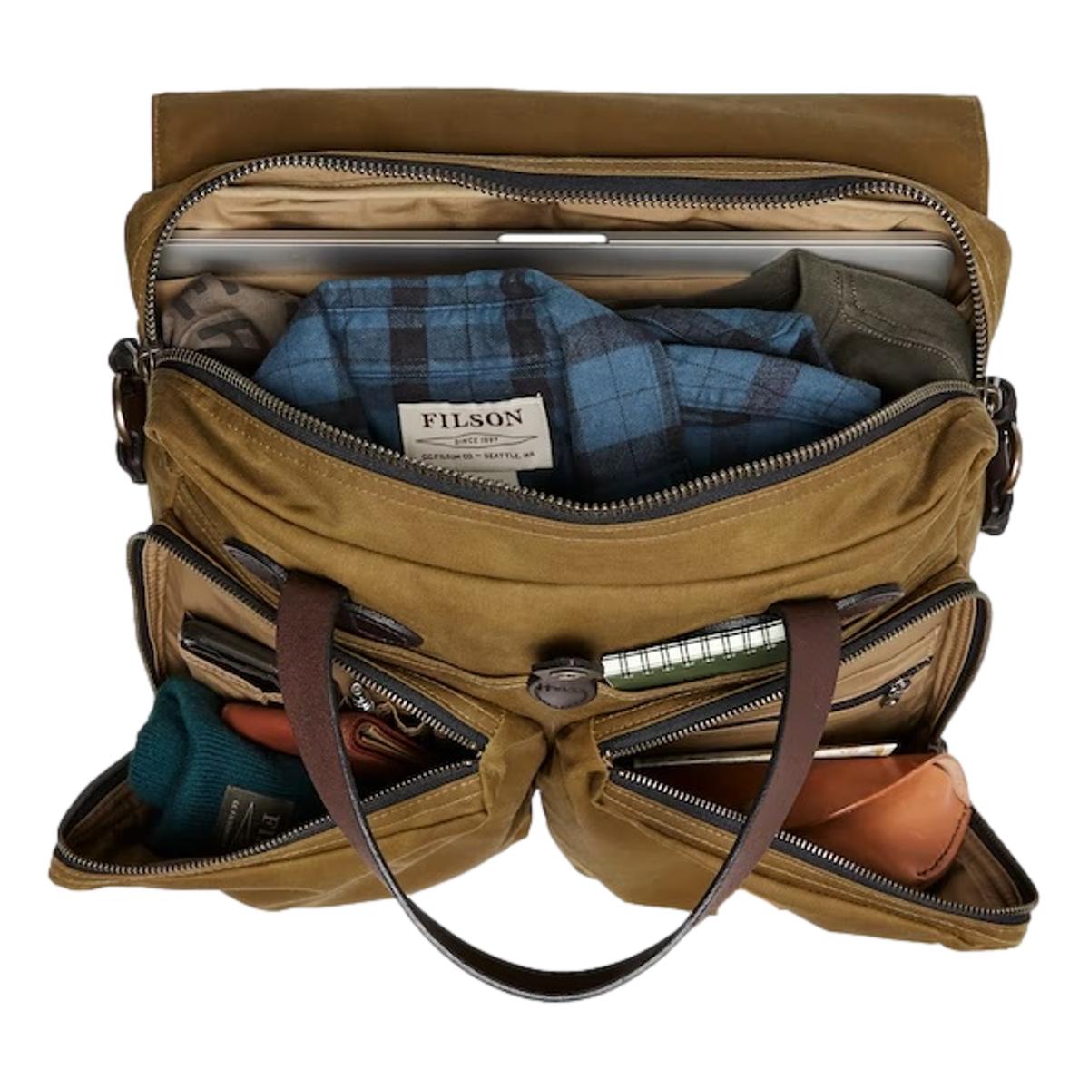 24 Hour Tin Cloth Briefcase Dark Tan - Briefcase