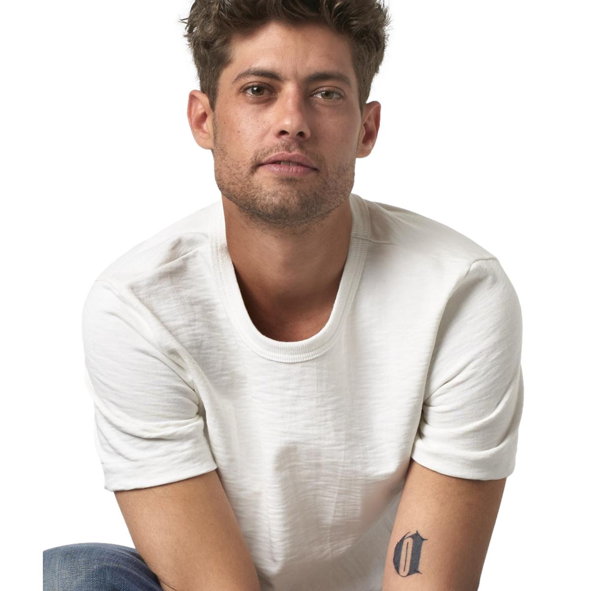 Loopwheeled T-Shirt Heavy 13,4oz Relaxed Fit White - T-Shirt