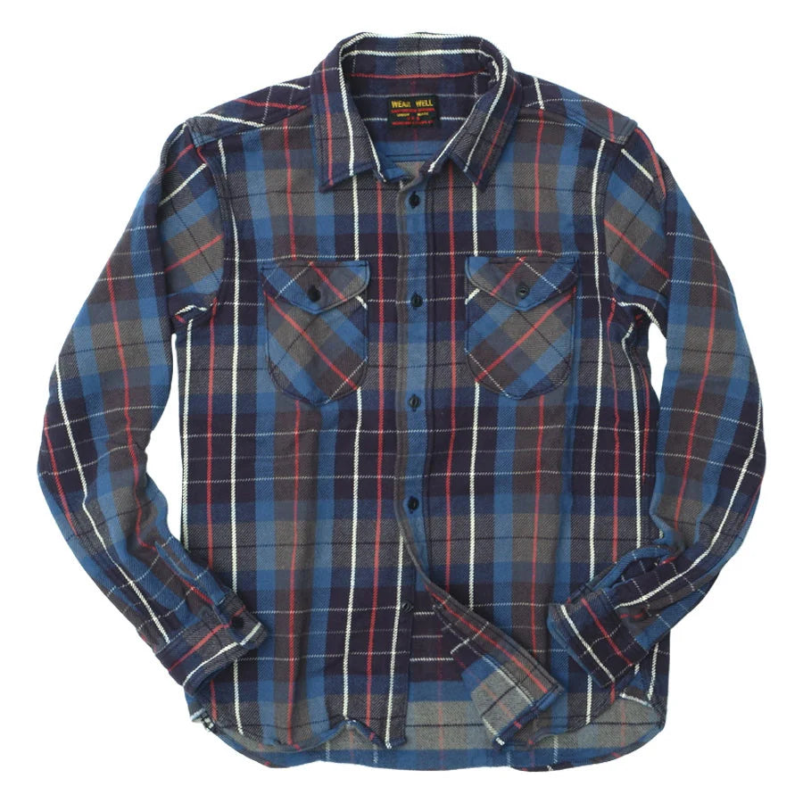 Heavy Flannel Shirt Blue