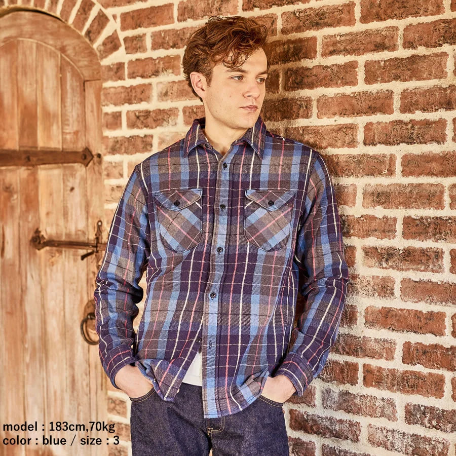 Heavy Flannel Shirt Blue