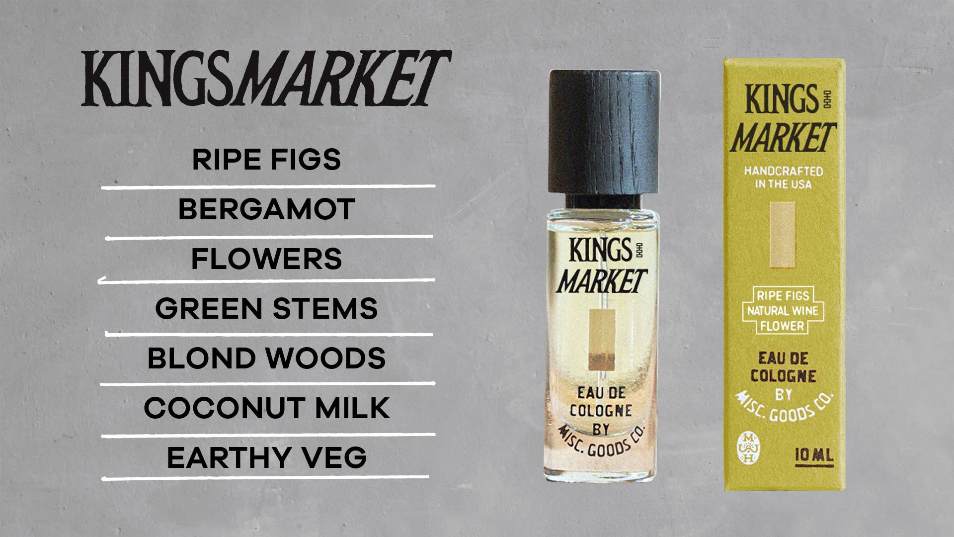 Kings Market Eau de Cologne – Flowers, Coconut &amp; Fig | Travel Size, 10ml