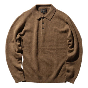 9 Gauge Knit Polo Brown - Sweater