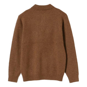 9 Gauge Knit Polo Brown - Sweater