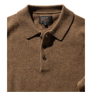 9 Gauge Knit Polo Brown - Sweater