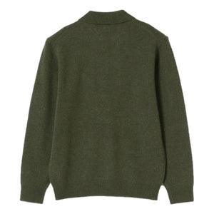 9 Gauge Knit Polo Green - Sweater