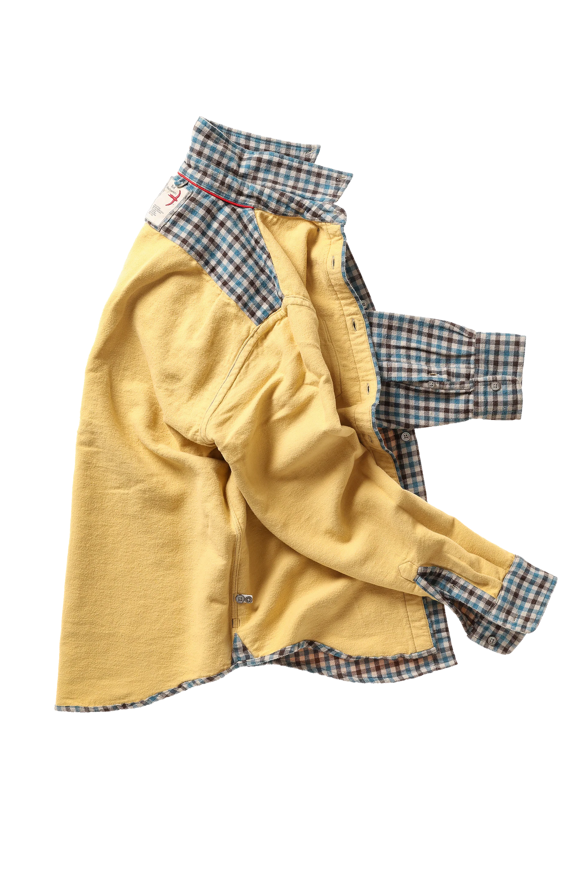 Chamois-Lined Flannel Cement Blue Brown Gingham