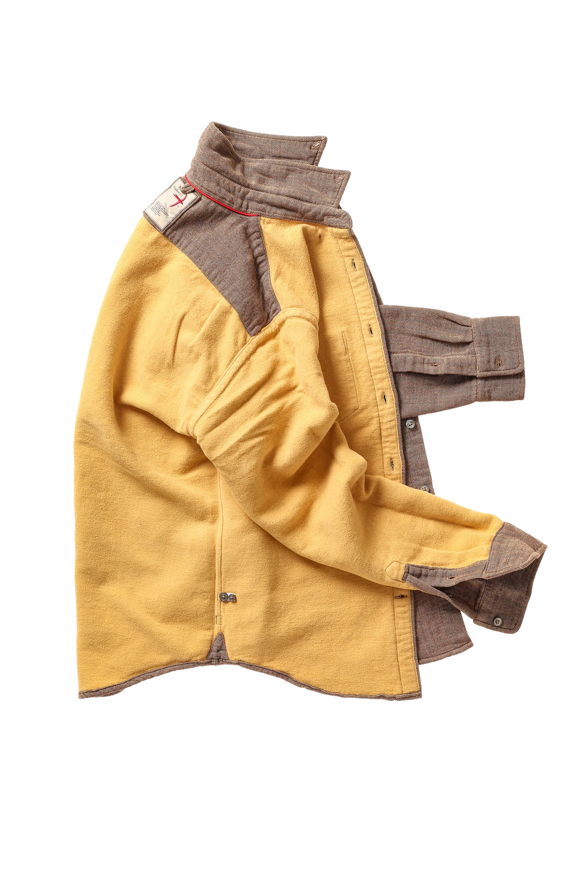 Chamois-Lined Herringbone Flannel Lt Brown Herringbone